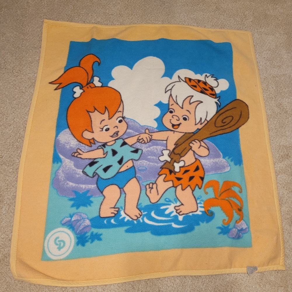 90s Vintage Flintstones Cartoon Blanket